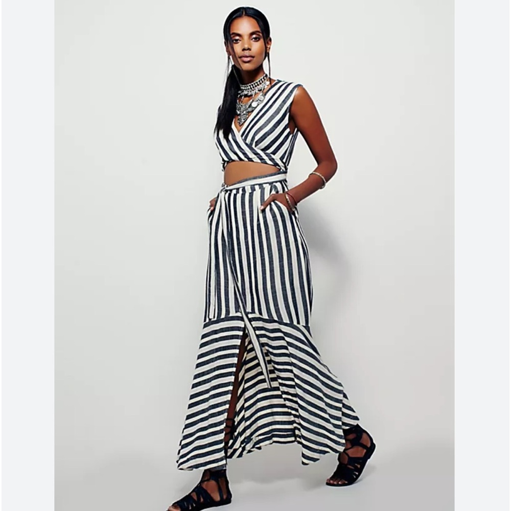 FREE PEOPLE LA Babe Stripe Midi Dress